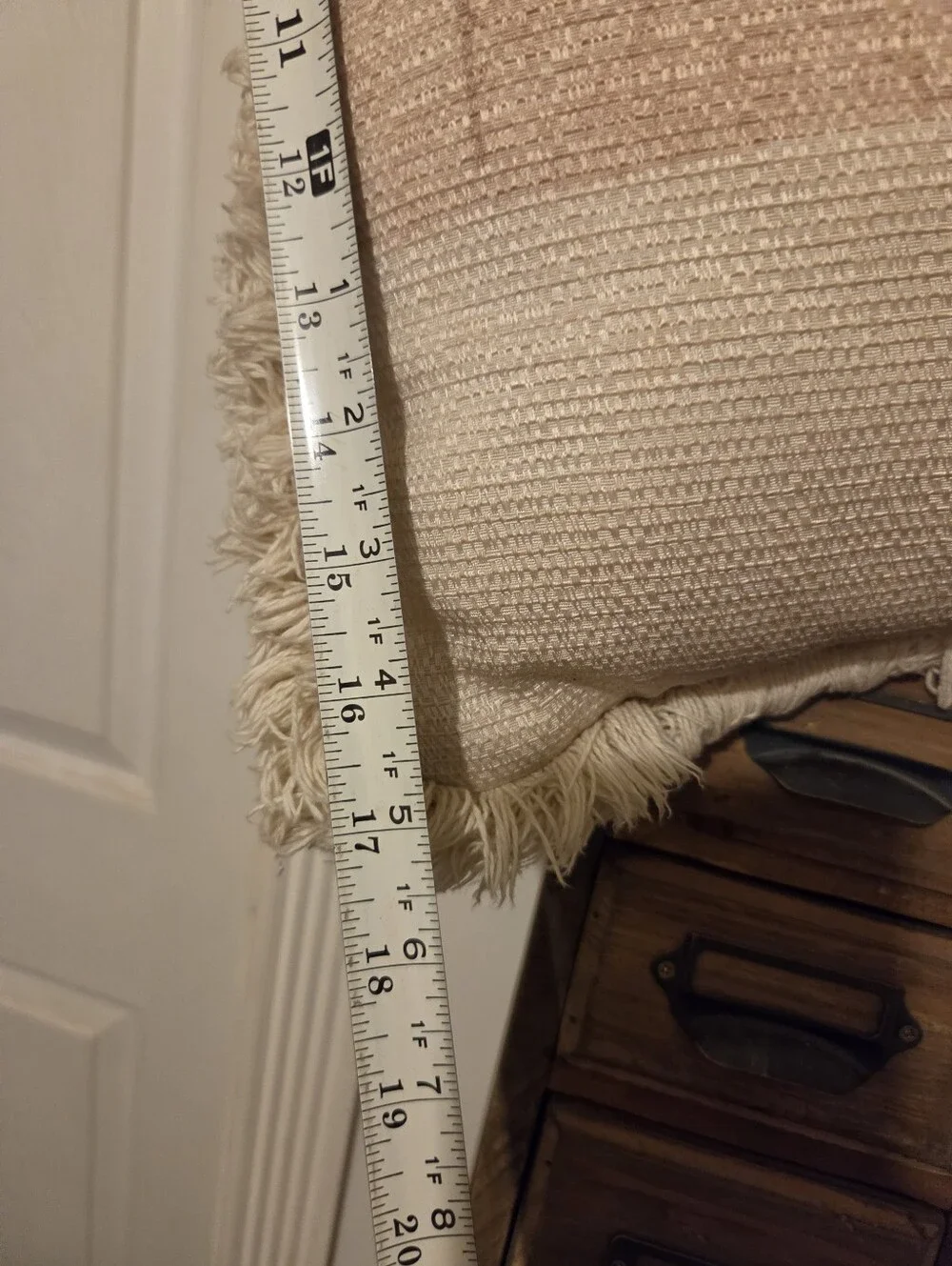 Croscill Cream Throw Pillow with Muted Floral and Fringe